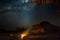 Night camping near Spitzkoppe mountain in Namibia