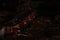 Night Carcassonne aerial street view, line of lantern