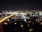 Night city from a bird`s-eye view. Night Petersburg. Russia. St. Petersburg panorama.