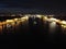 Night city from a bird`s-eye view. Night Petersburg. Russia. St. Petersburg panorama.