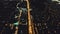 Night city life: illuminated streets, roads aerial. Nightlife of Philippines metropolis town Manila