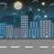 Night city location illustration