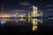 Night city scape on manila bay