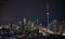 Night in the city of Toronto. Long exposure of Famous skyline.