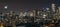 Night in the city of Toronto. Long exposure of Famous skyline.