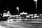 Night city view in blur. City Speed Traffic blurry photo. Street life bokeh image. Street view with traffic and cars defocused ima