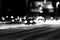 Night city view in blur. City Speed Traffic lights blurry photo. Street life bokeh image. Street with traffic and cars defocused i