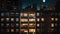 night city windows light ,blurred lamp light , buildings and houses urban life style