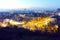 Night Cityscape of city of Plovdiv from Nebet tepe hill, Bulgaria