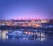 Night cityscape. Industrial landscape in Ukraine at twilight