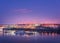 Night cityscape. Industrial landscape in Ukraine at twilight