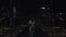 Night cityscape of luminous bridge in New York