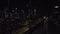Night cityscape of luminous bridge in New York