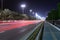 The Night cityscape with road in Abu Dhabi, UAE