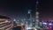 Night cityscape shanghai downtown roof top panorama 4k time lapse china