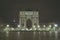 Night cityscape suggestive view of Arco della Pace in Milan