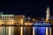 Night cityscape of town of Split, Croatia.