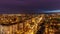 Night cityscape view of Voronezh city from rooftop