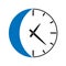 Night clock icon.Flat icon for mobile and web design. Isolated white background