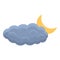 Night cloud icon, cartoon style