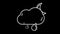 Night Cloud with Rain weather forecast line icon on the Alpha Channel