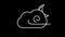 Night Cloud with Wind weather forecast line icon on the Alpha Channel