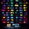 Night colorful windows lights of apartment building in city. AI generative