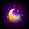 Night crescent Moon symbol, crescent icon for slot machine screen