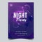 Night dance party music night poster template. Party event flyer invitation.