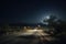 Night drive on the desert road, Generative AI