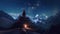 night Everest Tibetan temples. Generative AI