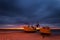 Night fishing boats, coast of the Baltic Sea