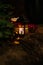 night garden lamp lantern candle fire light landscape single object in cemetery soft focus concept of vertical outdoors photo