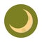 Night half moon sky flat and block icon