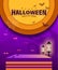 Night Halloween Background. Square pedestal for Graphic show decorated with Spooky night scene. Halloween background.