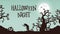 At night Halloween spooky landscape animation