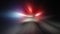 Night hot pursuit road police car background. rush transportation