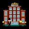 Night Hotel Building Illustration