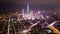 Night Hyper-lapse of Taipei at dusk, vibrant capital city of Taiwan, with Taipei 101  tower standing among high-rise buildings