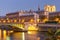 Night Ile de la Cite in Paris, France