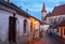 Night illuminated historical centre. Town of Znojmo, Czech Republic.