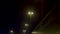 Night illuminated by the lampposts. Stock. Lampposts on the highway at night