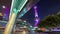 Night illumination city street walk tower panorama 4k time lapse china