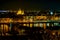 The night illumination of Pest`s landmarks, Budapest, Hungary