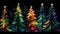 night illustrated Christmas forest