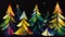 night illustrated Christmas forest