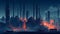 Night industrial cityscape with smoking chimneys highlights severe atmospheric pollution, calling for urgent environmental action