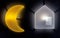 Night lamps for a children`s room in the form of the moon and the house
