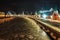 Night landscape with the image of frozen Moscow river