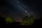 Night landscape with Milky way galaxy in Transylvania mountains , summer night in Romania